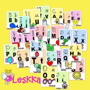 ALFABETO ILUSTRADO - 4 tipos de letras