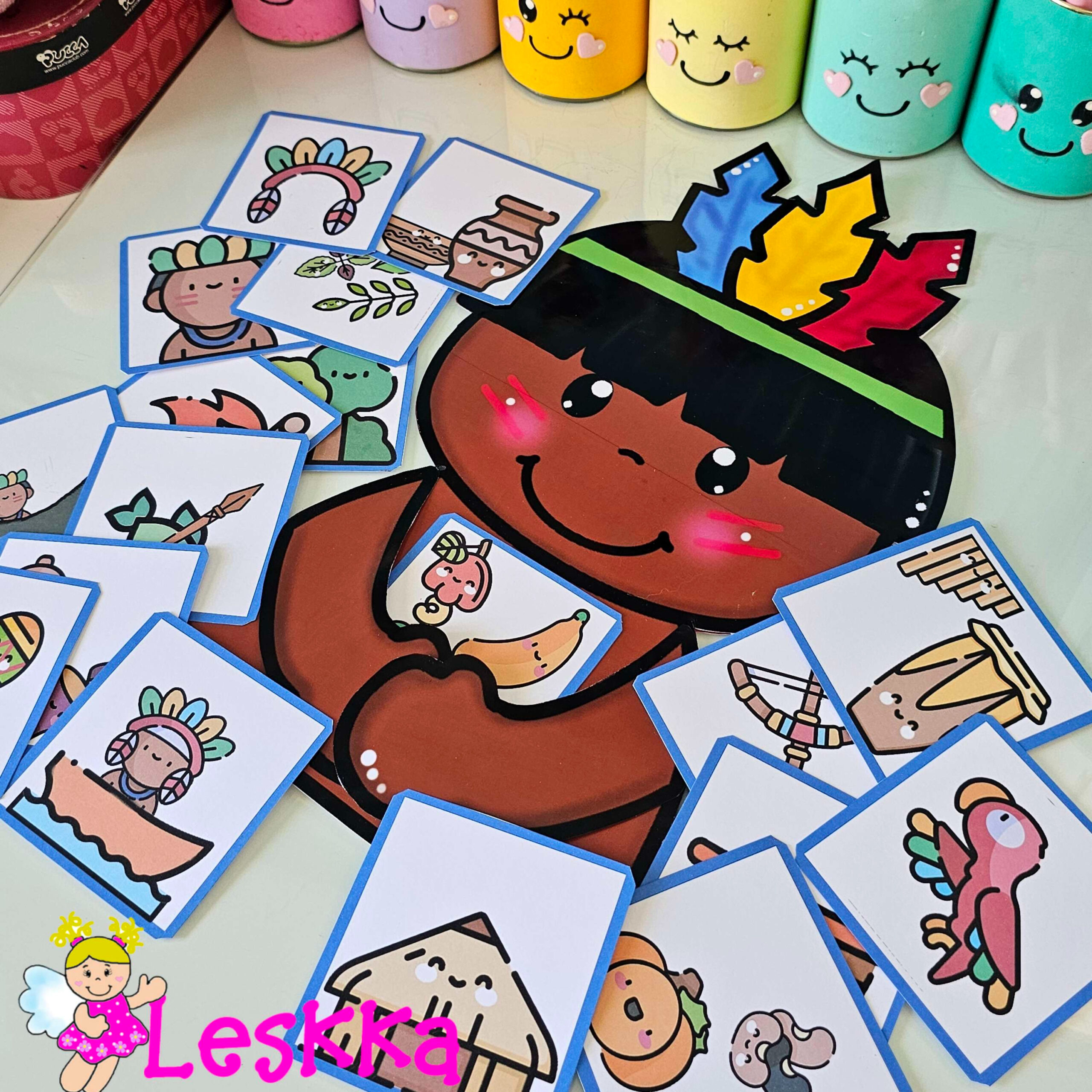 DIA DOS POVOS INDIGENAS - luva com 18 cartões