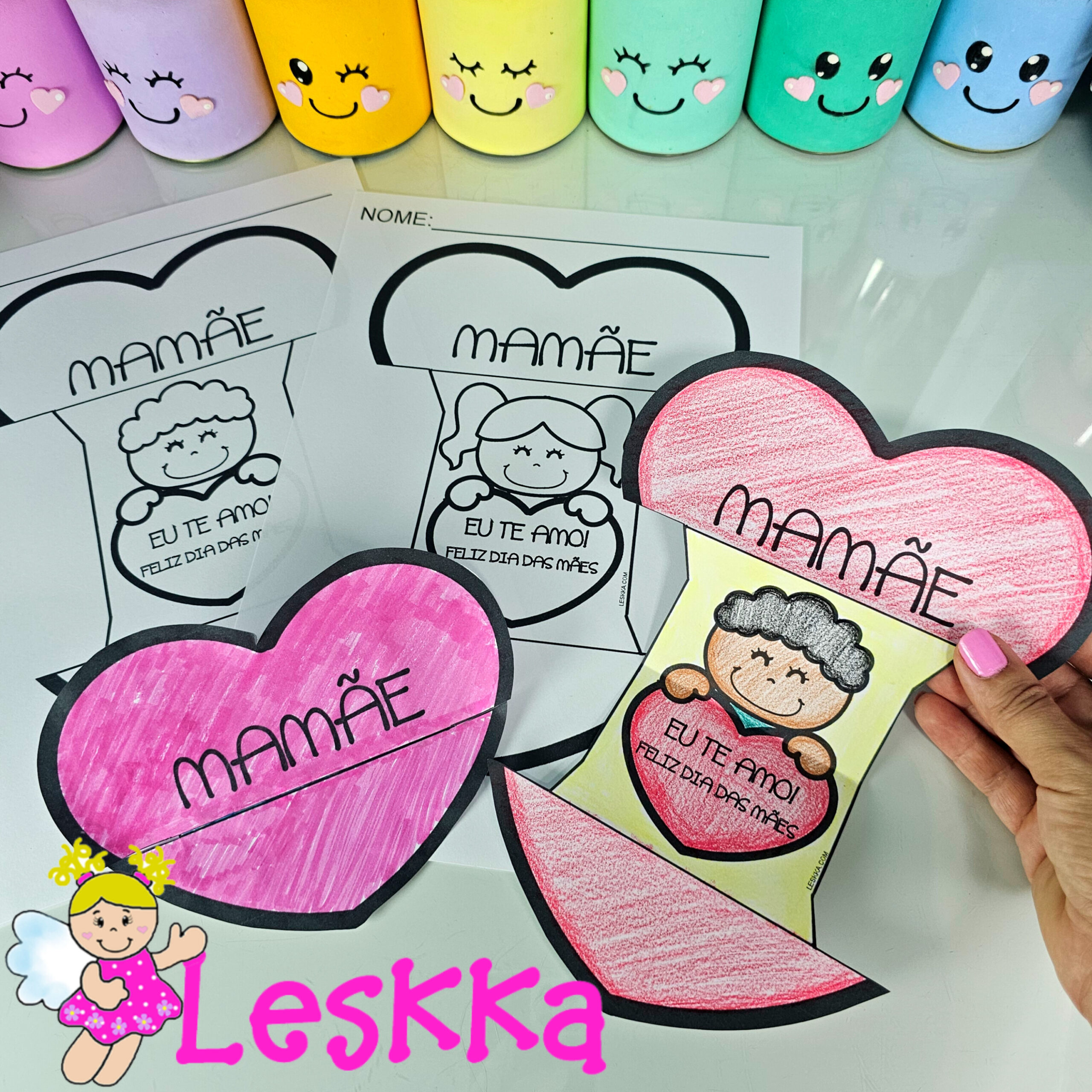 Cartão coração - Dia das mães