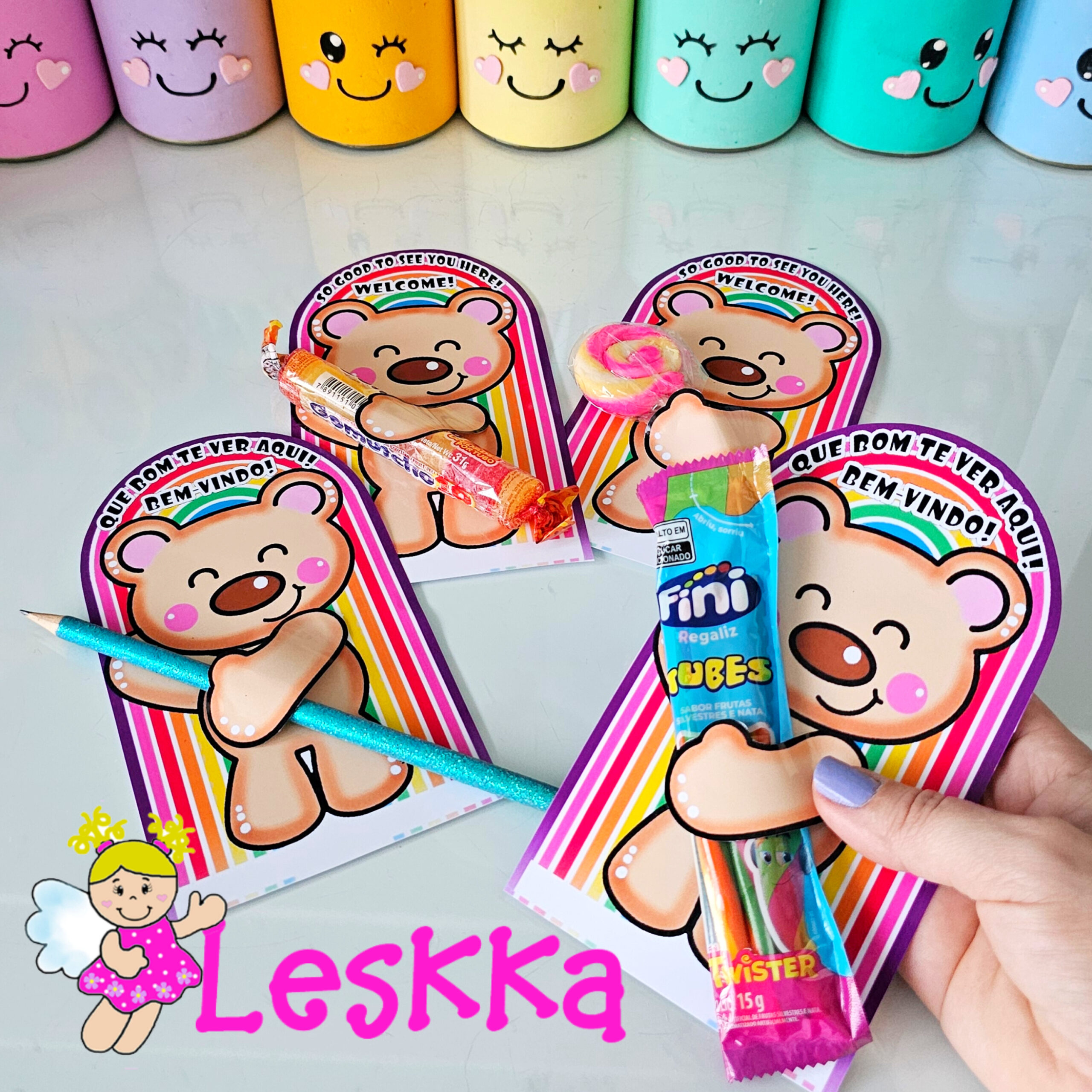 Lembrancinha bem-vindo - bilíngue