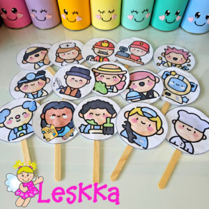 15 figuras extras - GATINHO DAS PROFISSÕES DE EVA